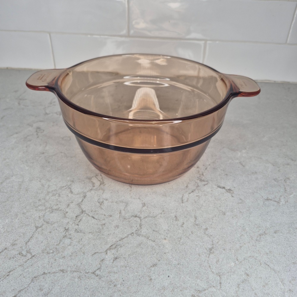 Corning Ware Visions V-20-B Amber Glass Double Boiler Insert France Vintage